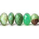 7-10mm Chrysoprase and Matrix Faceted Rondelle Beads 8 inch 34 pieces - The Bead Traders