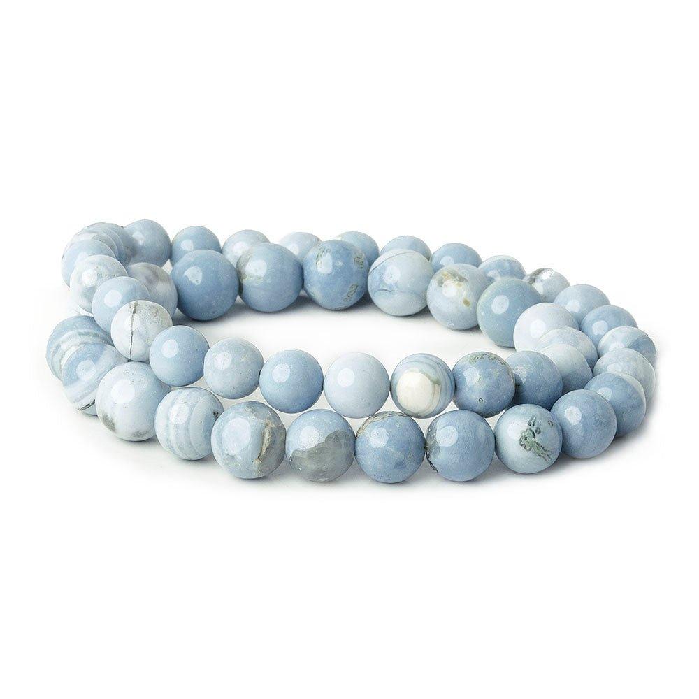 7-10mm Denim Blue Opal plain rounds 16 inch 49 beads - The Bead Traders
