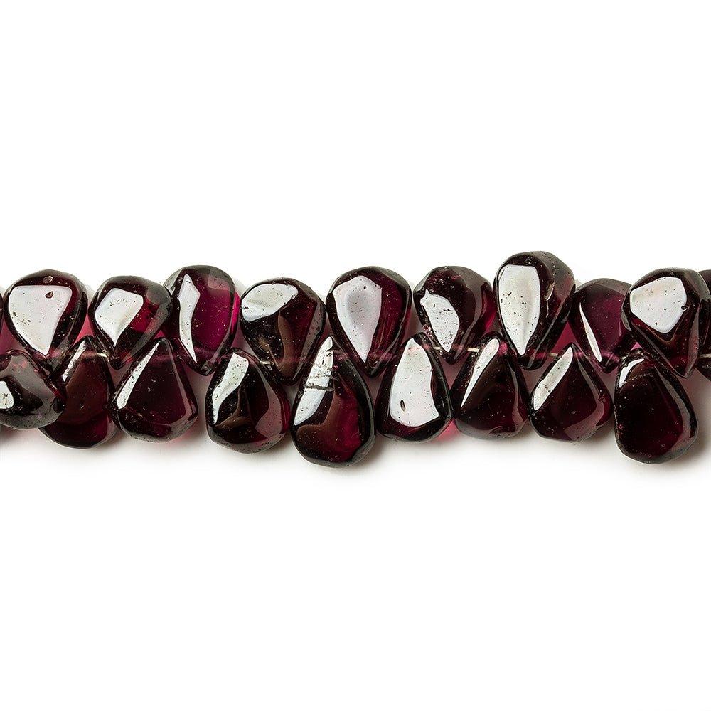 7-10mm Pyrope Garnet plain pear Beads 8 inch 66 pieces - The Bead Traders