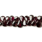 7-10mm Pyrope Garnet plain pear Beads 8 inch 66 pieces - The Bead Traders