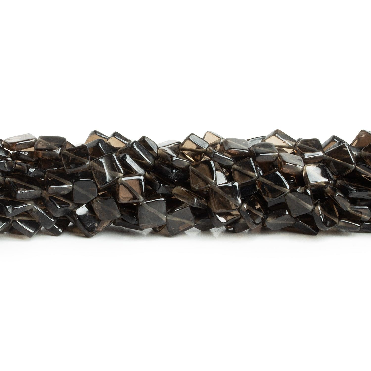 7-10mm Smoky Quartz Handcut Squares 12 inch 33 beads - The Bead Traders