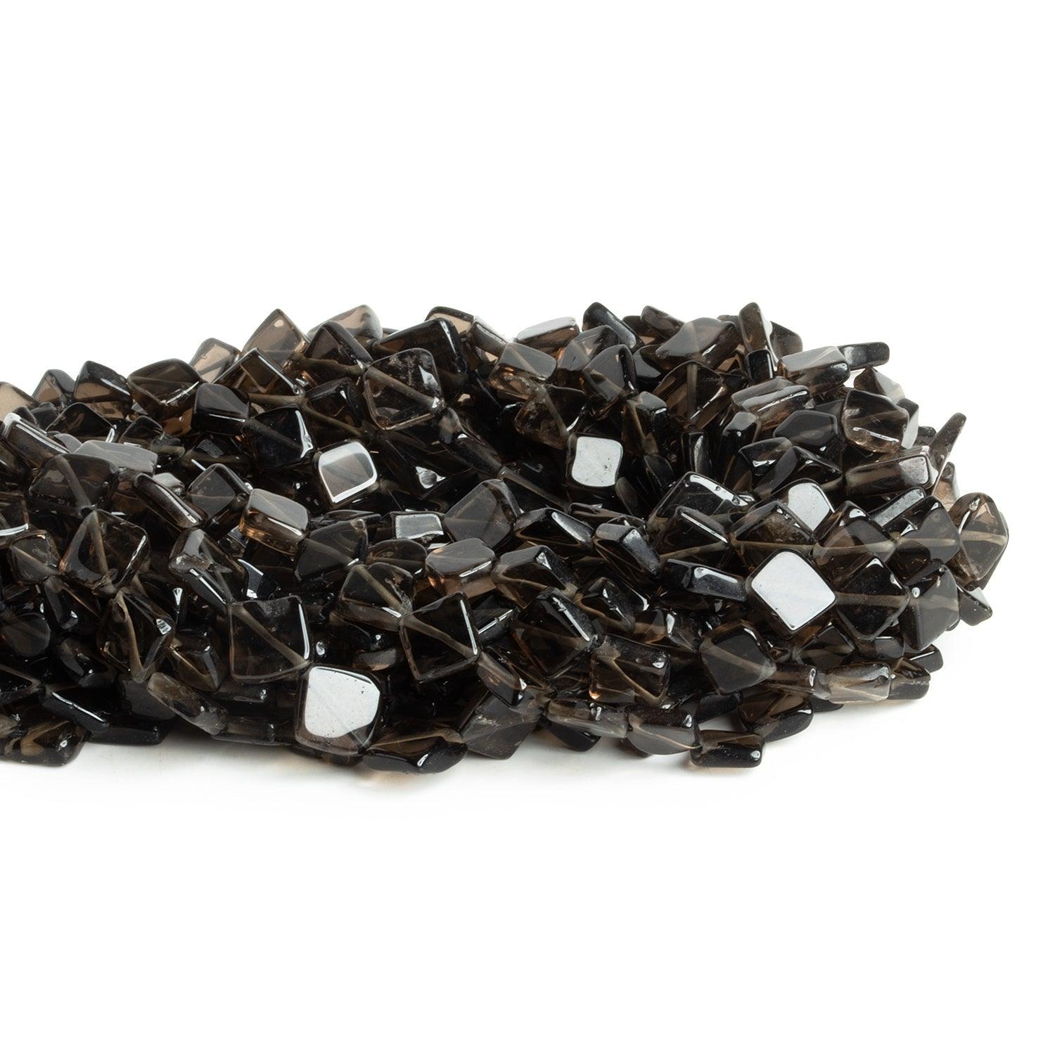 7-10mm Smoky Quartz Handcut Squares 12 inch 33 beads - The Bead Traders