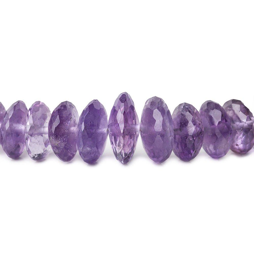 7-11.5mm Amethyst German Faceted Rondelles 12 inch 81 beads A - The Bead Traders
