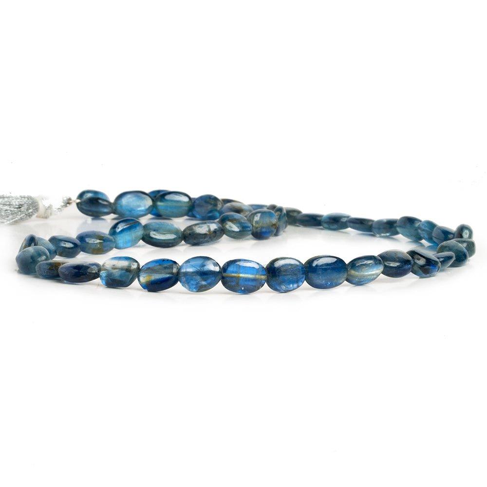 7-11mm Blue Kyanite Plain Oval Beads 16 inch 45pcs - The Bead Traders