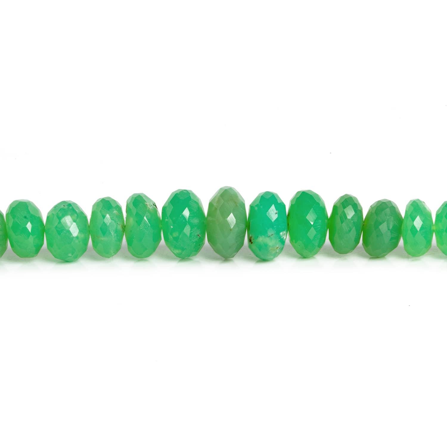 7-11mm Chrysoprase Faceted Rondelles 8 inch 38 beads - The Bead Traders