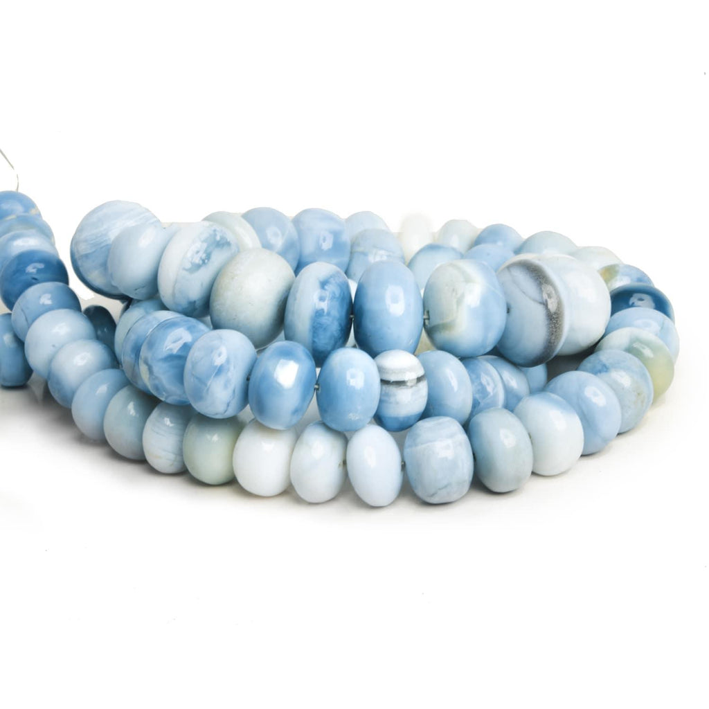 7-12mm Denim Opal Plain Rondelles 18 inch 70 beads - The Bead Traders