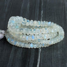 7-12mm Rainbow Moonstone Rondelles 16 inch 90 beads - The Bead Traders