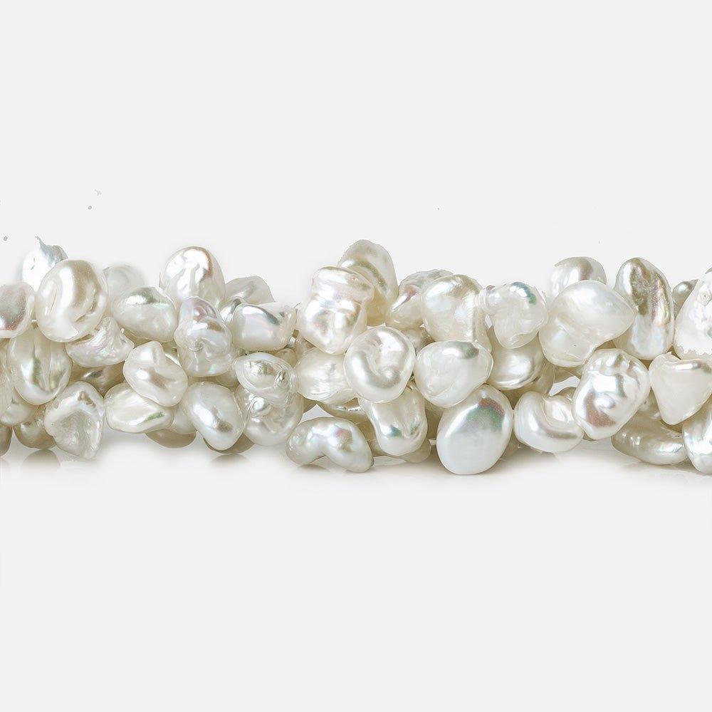 7-12mm White Top Drilled Keshi Freshwater Pearl Strand 75 pieces - The Bead Traders