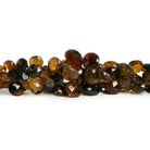 7-13mm Tourmaline Faceted Hearts 8 inch 40 beads - The Bead Traders