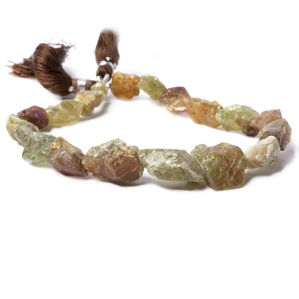 7-16mm Green & Brown Apatite Straight Drilled Natural Crystals 19 beads - The Bead Traders
