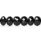 7-7.5mm Black Spinel faceted rondelles 16 inch 75 beads - The Bead Traders