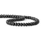 7-7.5mm Black Spinel faceted rondelles 16 inch 75 beads - The Bead Traders