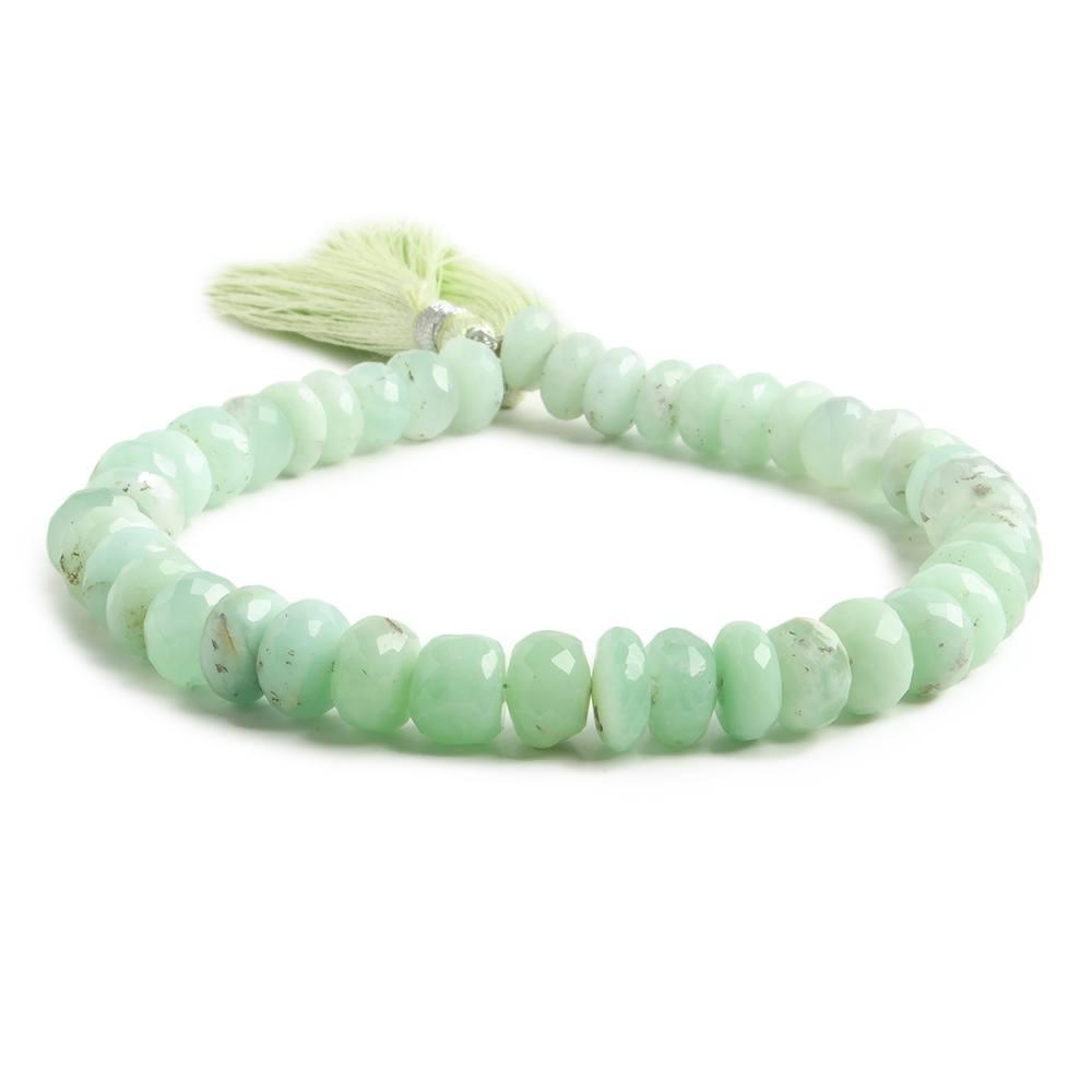7-7.5mm Chrysoprase faceted rondelle beads 8 inch 43 pieces 1mm drill hole - The Bead Traders