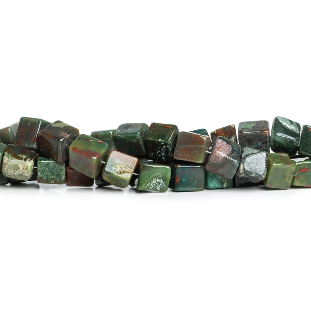 7-7.5mm Jasper Handcut Cubes 16 inch 45 beads - The Bead Traders