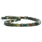7-7.5mm Jasper Handcut Cubes 16 inch 45 beads - The Bead Traders
