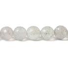 7-7.5mm Light Grey Moonstone faceted rounds 8 inch 22 Beads - The Bead Traders