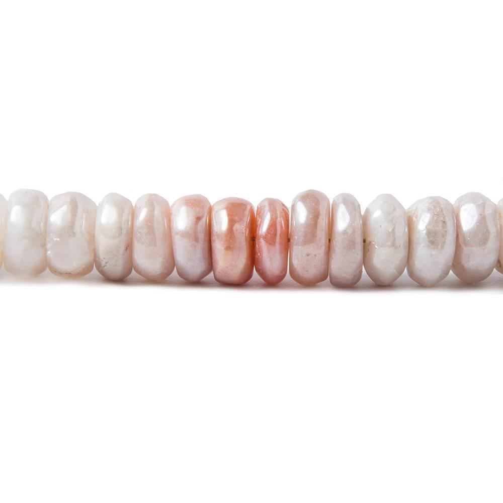 7-7.5mm Mystic Multi-Moonstone plain rondelles 8 inch 55 Beads - The Bead Traders