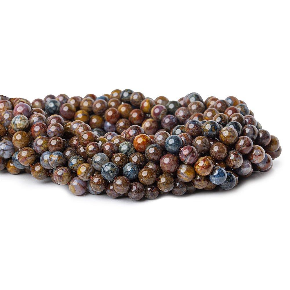 7-7.5mm Pietersite plain rounds 15.5 inch 54 beads - The Bead Traders