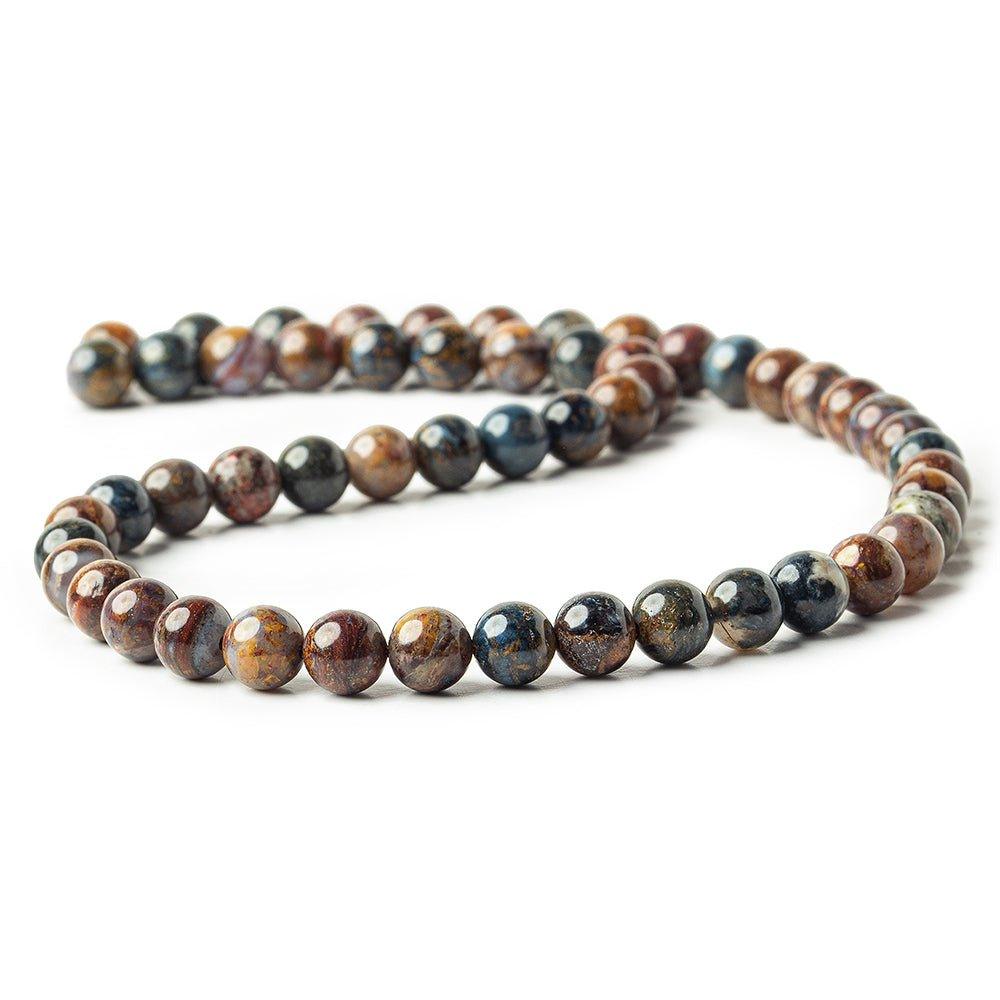 7-7.5mm Pietersite plain rounds 15.5 inch 54 beads - The Bead Traders