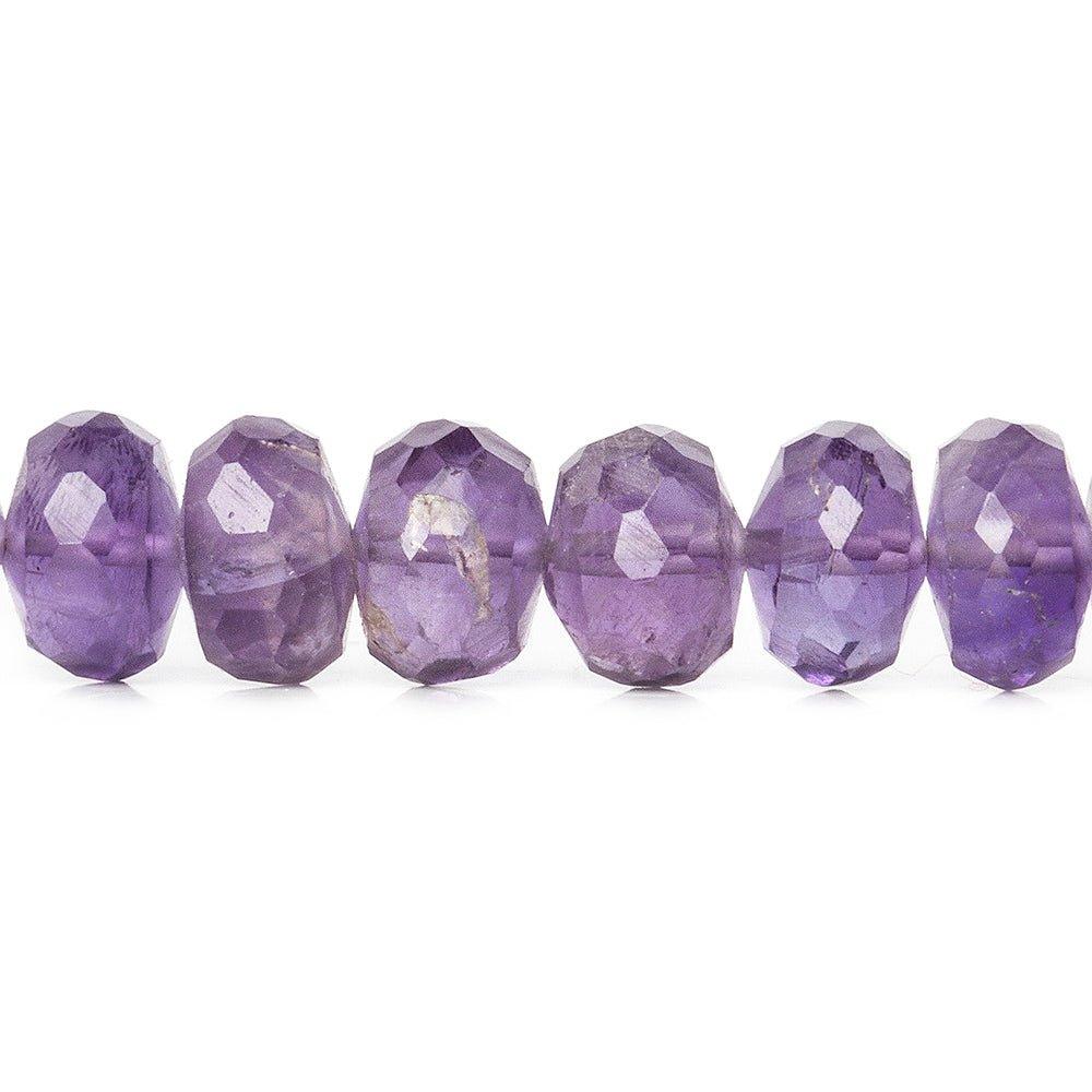 7-7.5mm Pink Amethyst faceted rondelles 6 inch 30 beads - The Bead Traders