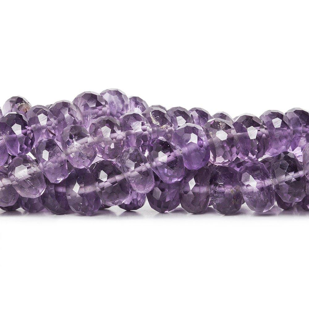 7-7.5mm Pink Amethyst faceted rondelles 6 inch 30 beads - The Bead Traders