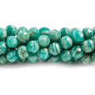 7-7.5mm Russian Amazonite faceted round beads 8 inch 29 pieces - The Bead Traders