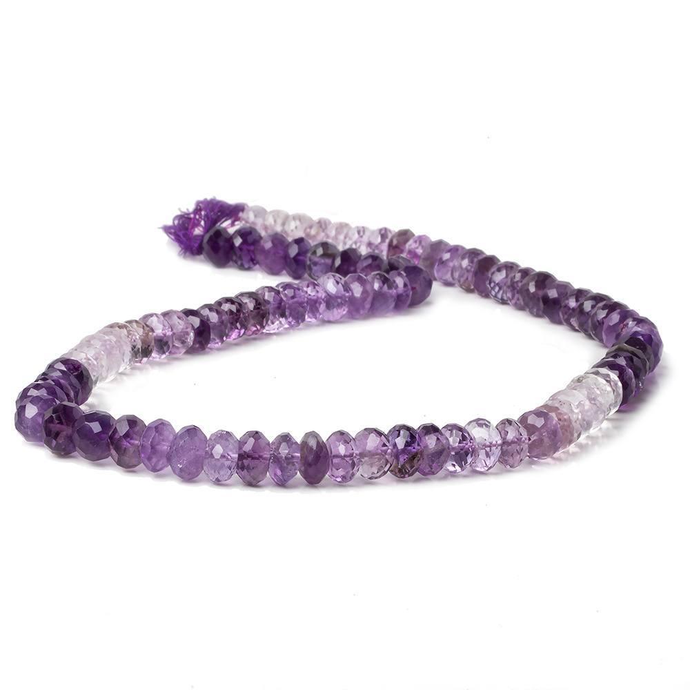 7-7.5mm Shaded Amethyst faceted rondelle beads 15 inch 84 pieces - The Bead Traders