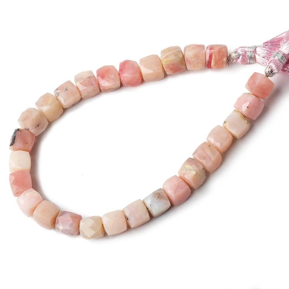 7-8 mm Pink Peruvian Opal Faceted Cube Beads 8 inch 25 pieces - The Bead Traders