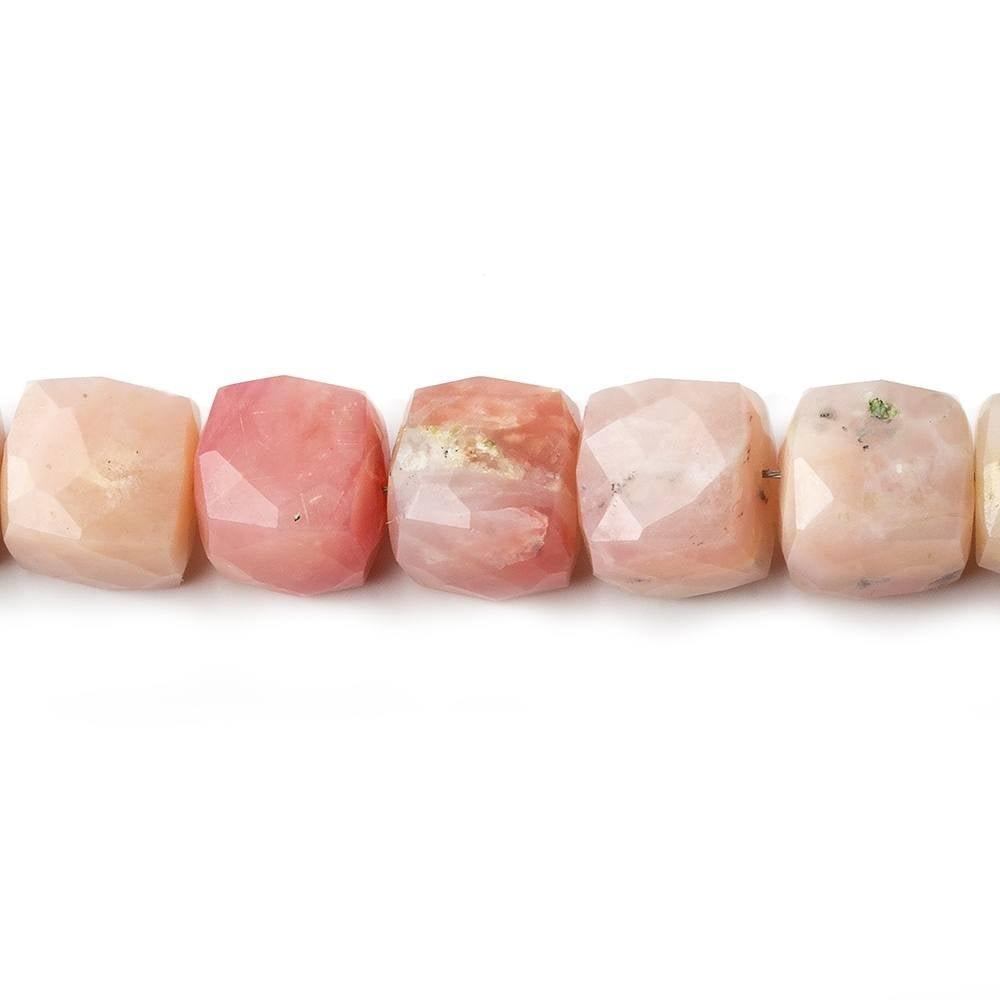 7-8 mm Pink Peruvian Opal Faceted Cube Beads 8 inch 25 pieces - The Bead Traders