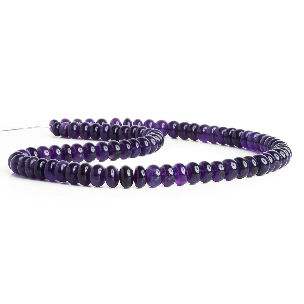 7-8mm Amethyst Plain Rondelles 16 inch 75 beads - The Bead Traders