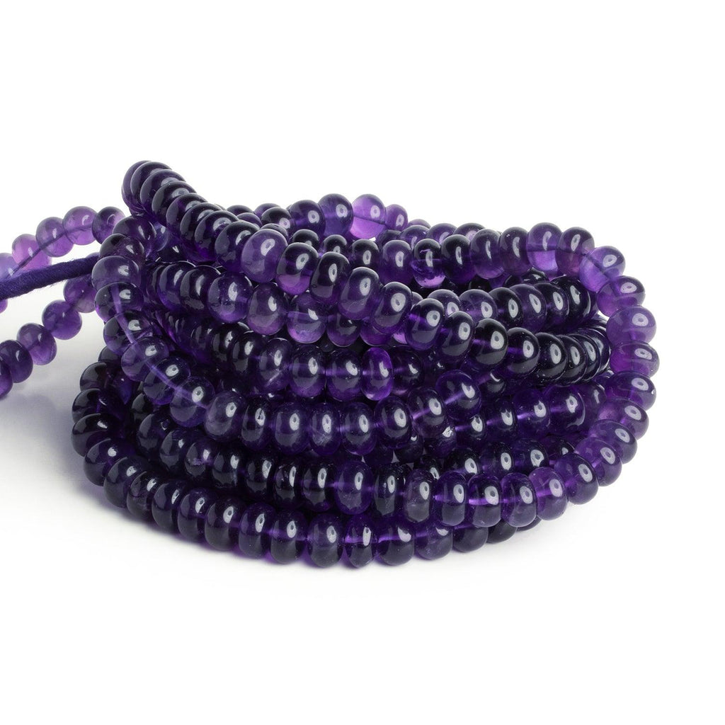 7-8mm Amethyst Plain Rondelles 16 inch 75 beads - The Bead Traders