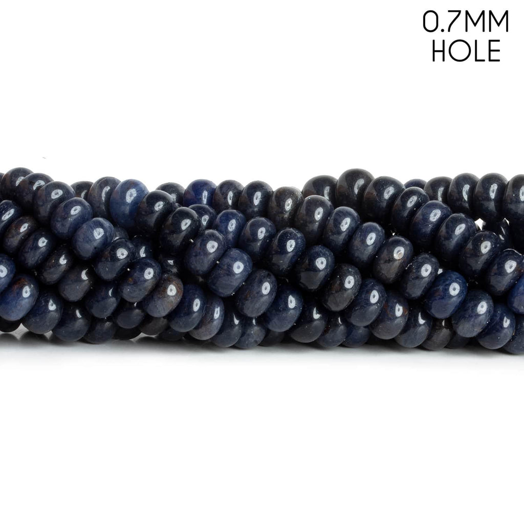 7-8mm Blue Aventurine Plain Rondelles 16 inch 80 beads - The Bead Traders