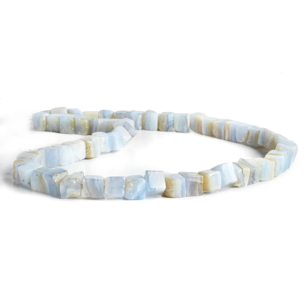 7-8mm Blue Lace Agate Cubes 16 inch 55 beads - The Bead Traders