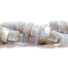 7-8mm Blue Lace Agate Plain Cube Beads 16 inches 51 pieces - The Bead Traders