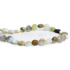 7-8mm Blue Peruvian Opal Plain Coins 8 inch 25 beads - The Bead Traders