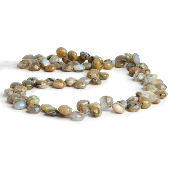 7-8mm Blue Peruvian Opal Plain Hearts 16 inch 80 beads