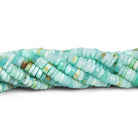 7-8mm Blue & Toasted Coconut Opal Plain Heishis 16 inch 115 beads - The Bead Traders