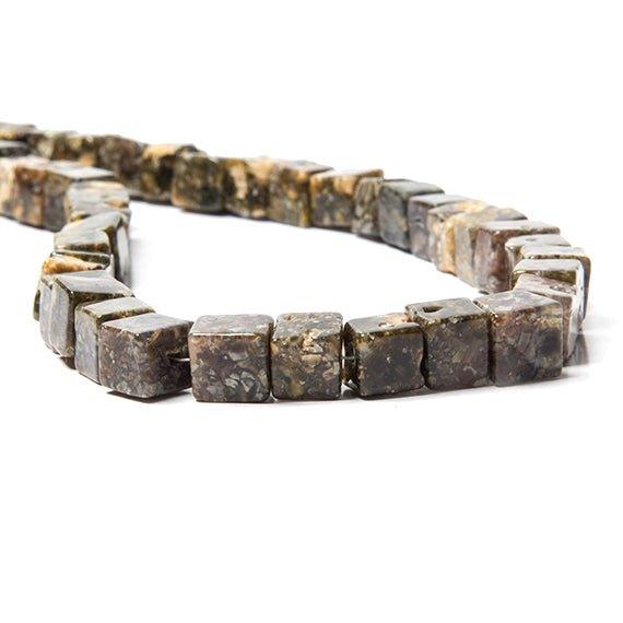 7-8mm Brecciated Jasper plain cube Beads 16.5 inches 48 pieces - The Bead Traders