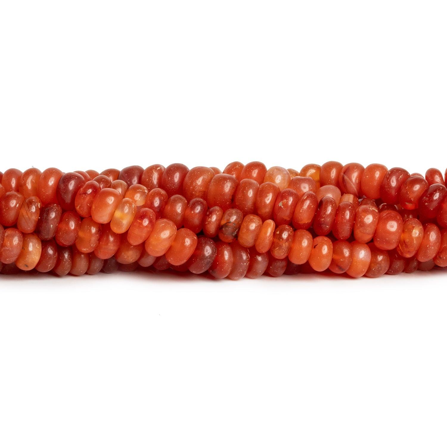 7-8mm Carnelian Plain Rondelles 7.5 inch 47 beads - The Bead Traders