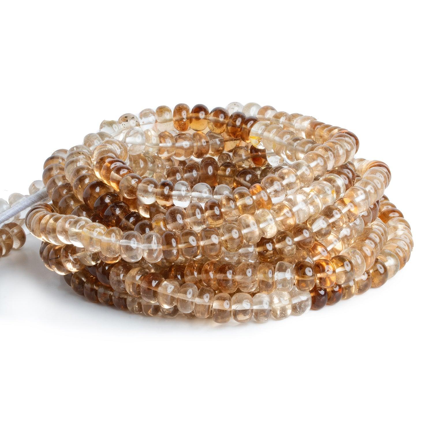 7-8mm Champagne Topaz Plain Rondelles 16 inch 75 beads - The Bead Traders