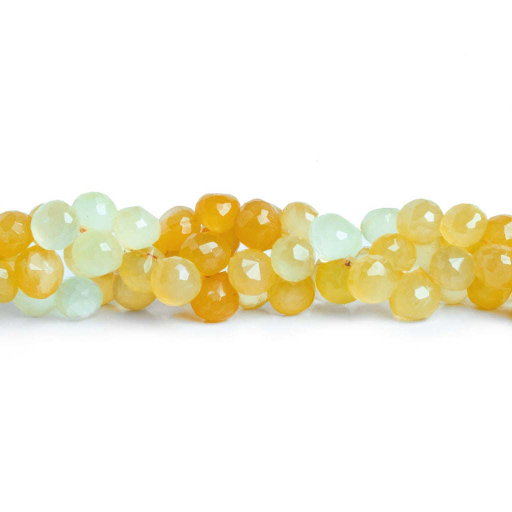 7-8mm Citrus Yellow Green Chalcedony Candy Kiss Beads 8 inch 53 pieces - The Bead Traders