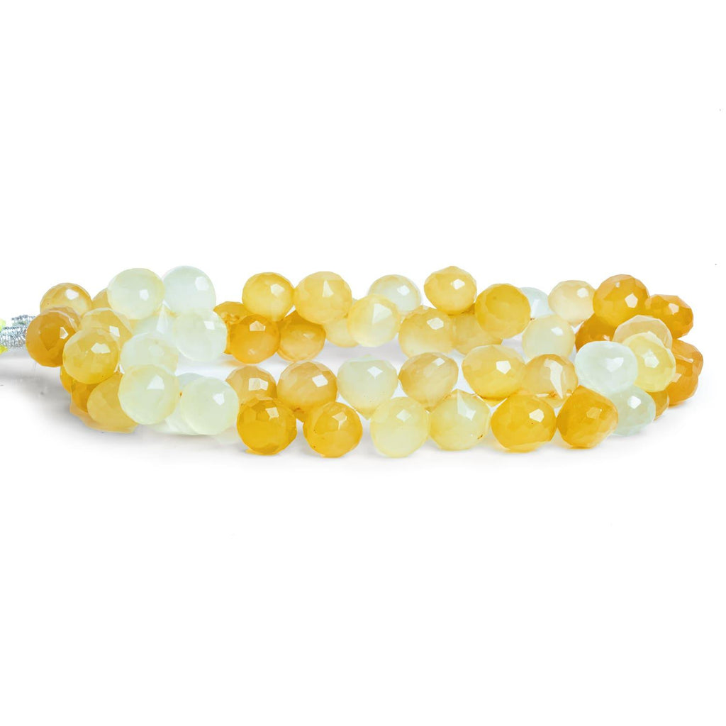 7-8mm Citrus Yellow Green Chalcedony Candy Kiss Beads 8 inch 53 pieces - The Bead Traders