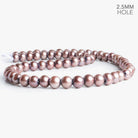 7-8mm Dark Plum Large Hole Off Round Pearls 15 inch 60 pieces - The Bead Traders