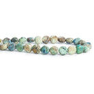 7-8mm Frosted Chrysocolla plain coin beads 7.5 inch 24 pieces - The Bead Traders
