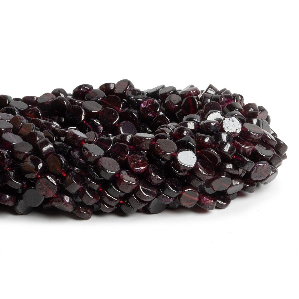 7-8mm Garnet Handcut Coins 12 inch 38 beads - The Bead Traders