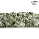 7-8mm Green Tourmalinated Quartz Plain Rondelles 16 inch 80 beads - The Bead Traders