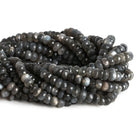 7-8mm Grey Moonstone Faceted Rondelles 13 inch 70 beads - The Bead Traders