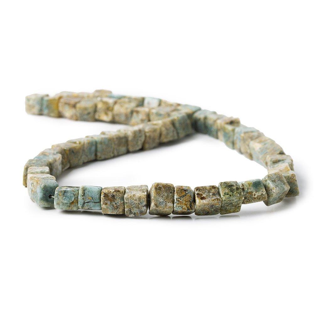 7-8mm Jasper Plain Cube Beads 49 pieces - The Bead Traders