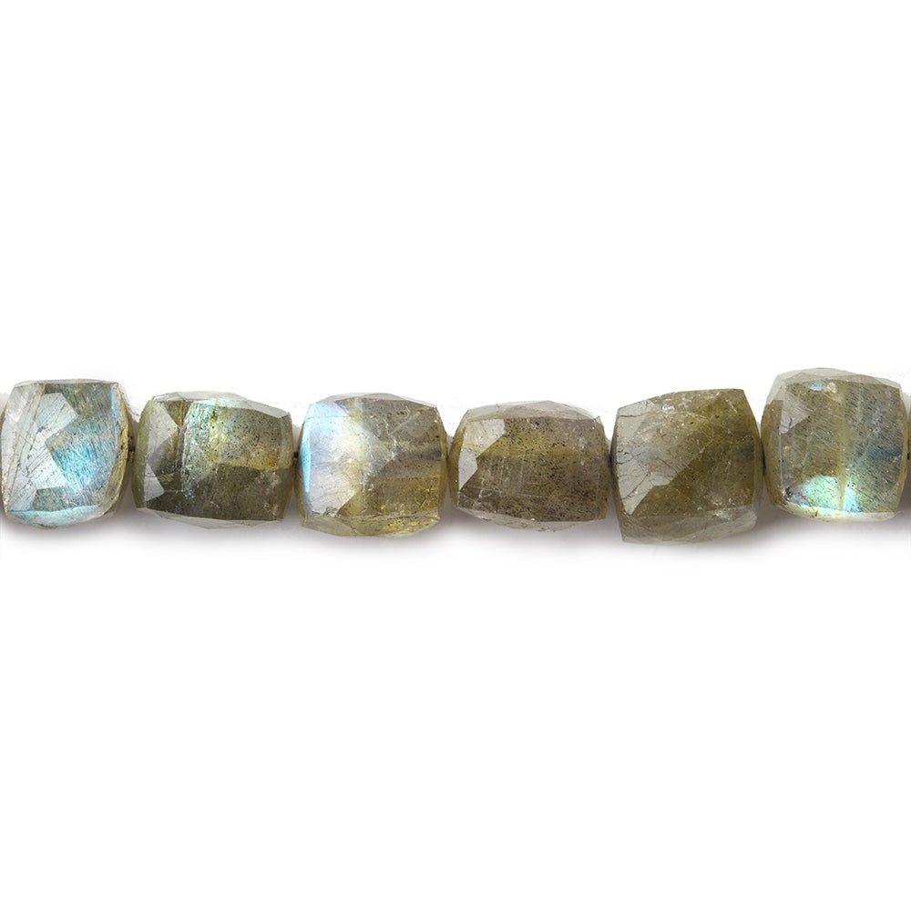 7-8mm Labradorite faceted cubes 8 inch 25 beads - The Bead Traders