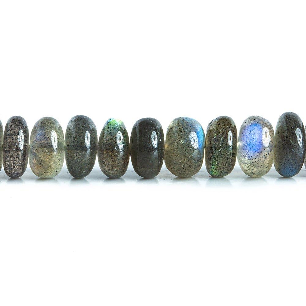 7-8mm Labradorite Plain Rondelle Beads 10 inch 60 pieces - The Bead Traders